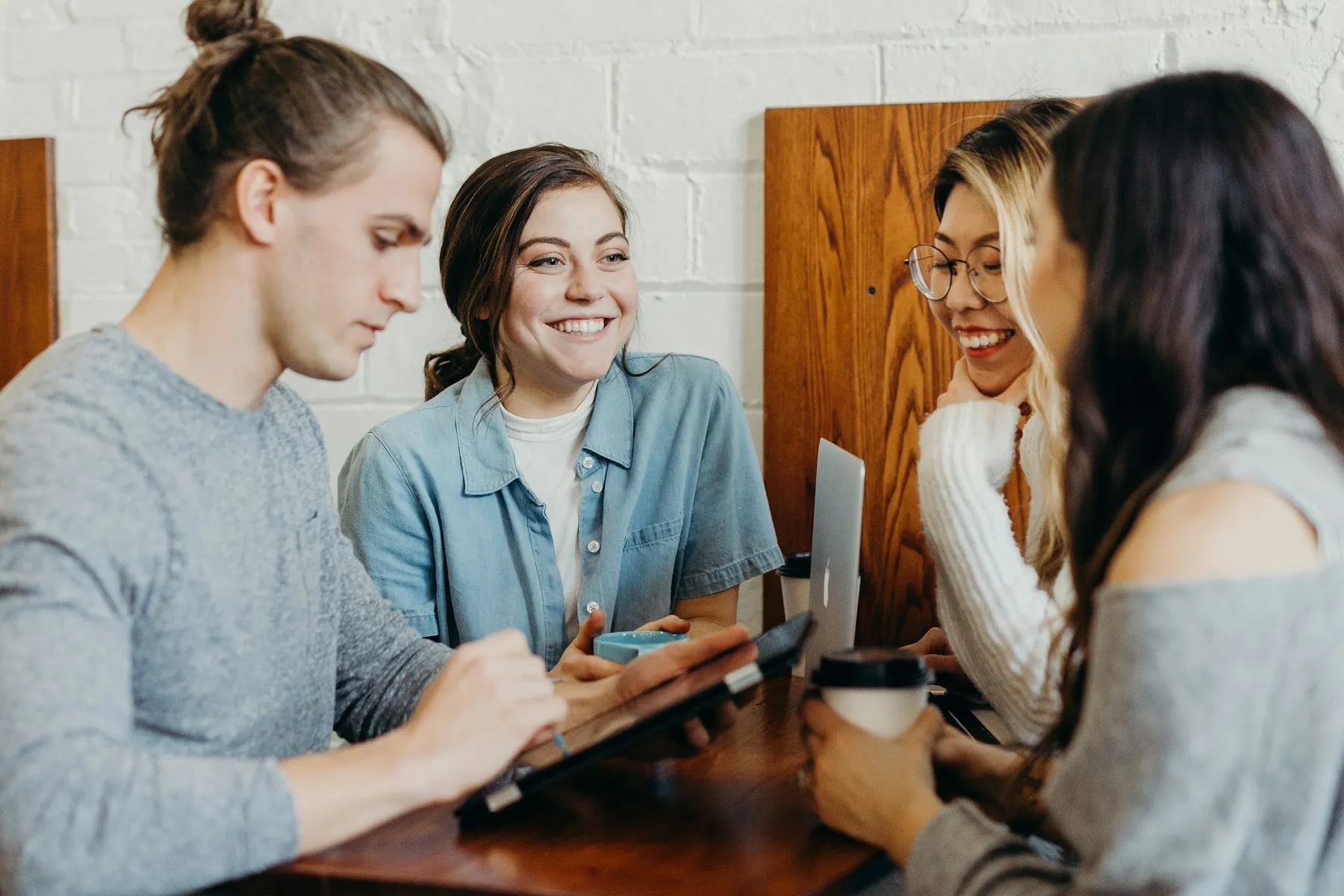 Professionals collaborating around a table