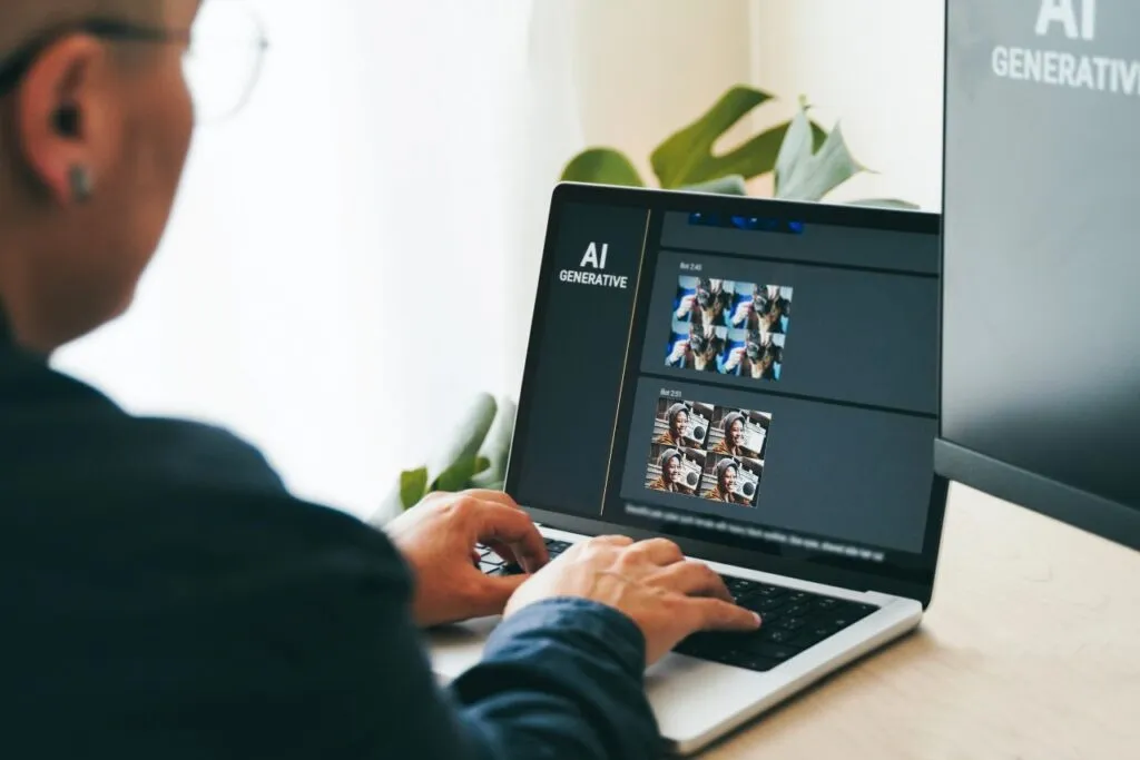 Person working with an AI design interface
